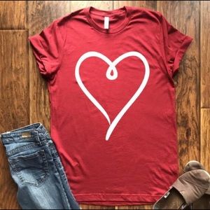 Valentine’s Day Shirt / Hand Drawn Heart Tee